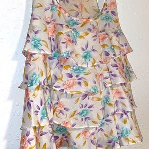 Boho tunic layered pastel floral super comfy top